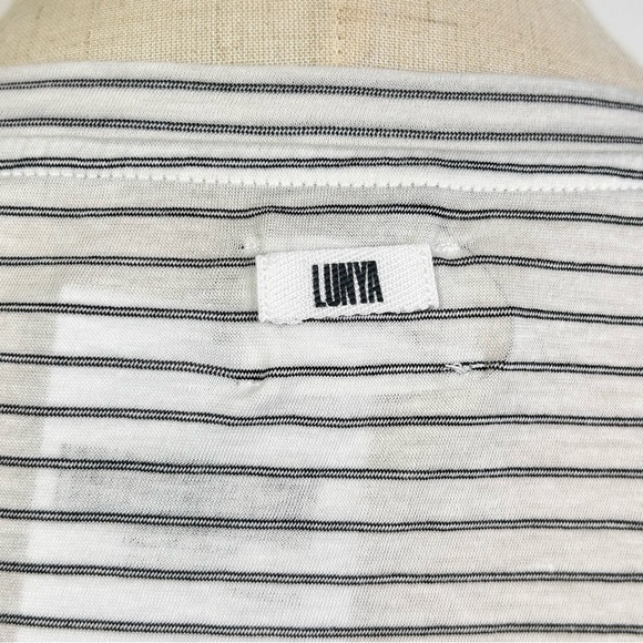 Lunya Striped Short Sleeve Cool Top/Blouse - Picture 6 of 9